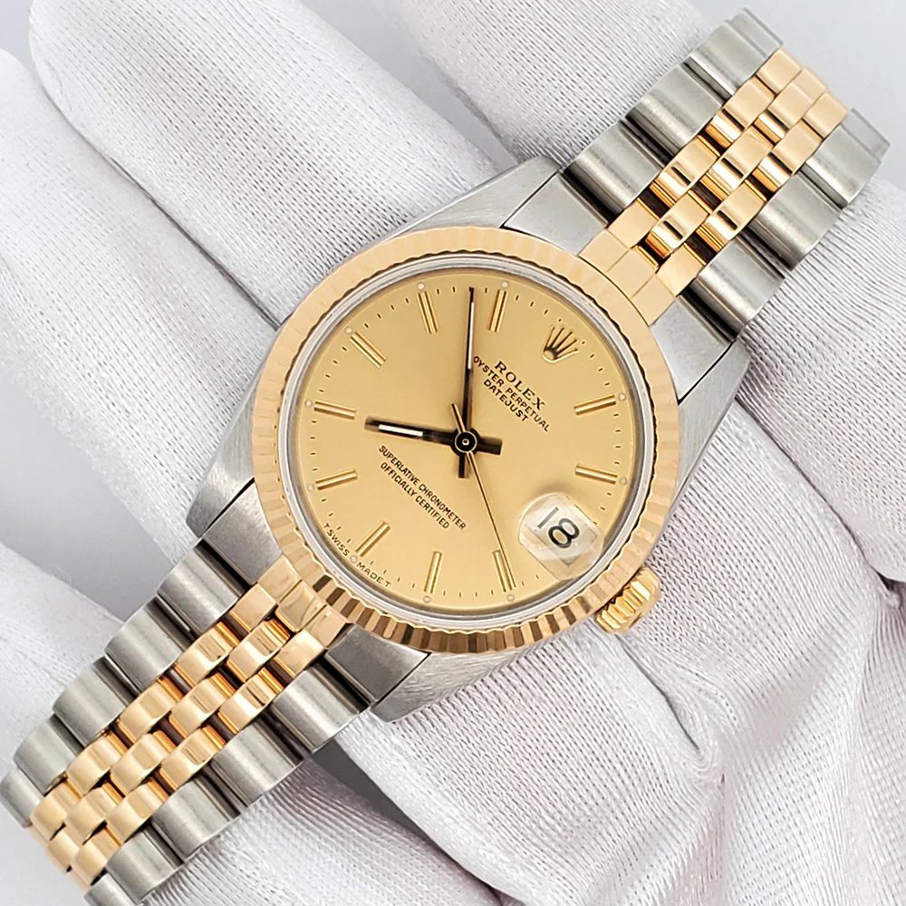 Rolex Datejust 31mm Champagne Index 2-Tone Gold/Steel Jubilee Watch 68273 - Image 2