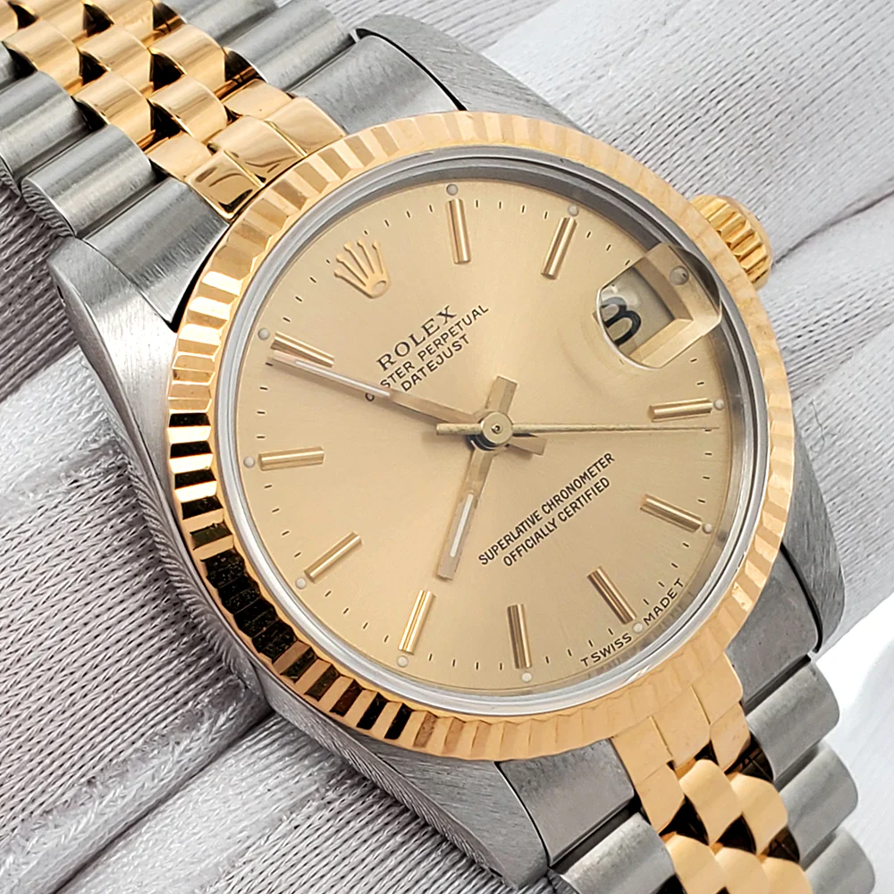 Rolex Datejust 31mm Champagne Index 2-Tone Gold/Steel Jubilee Watch 68273 - Image 3