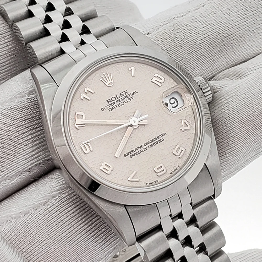 Rolex Datejust 31mm Cream Jubilee Arabic Dial Steel Watch Papers 68240 - Image 2