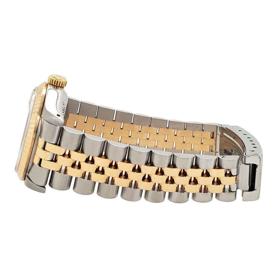 Rolex Datejust 31MM Factory Champagne Diamond Dial Yellow Gold Fluted Bezel Watch 68273 - Image 3