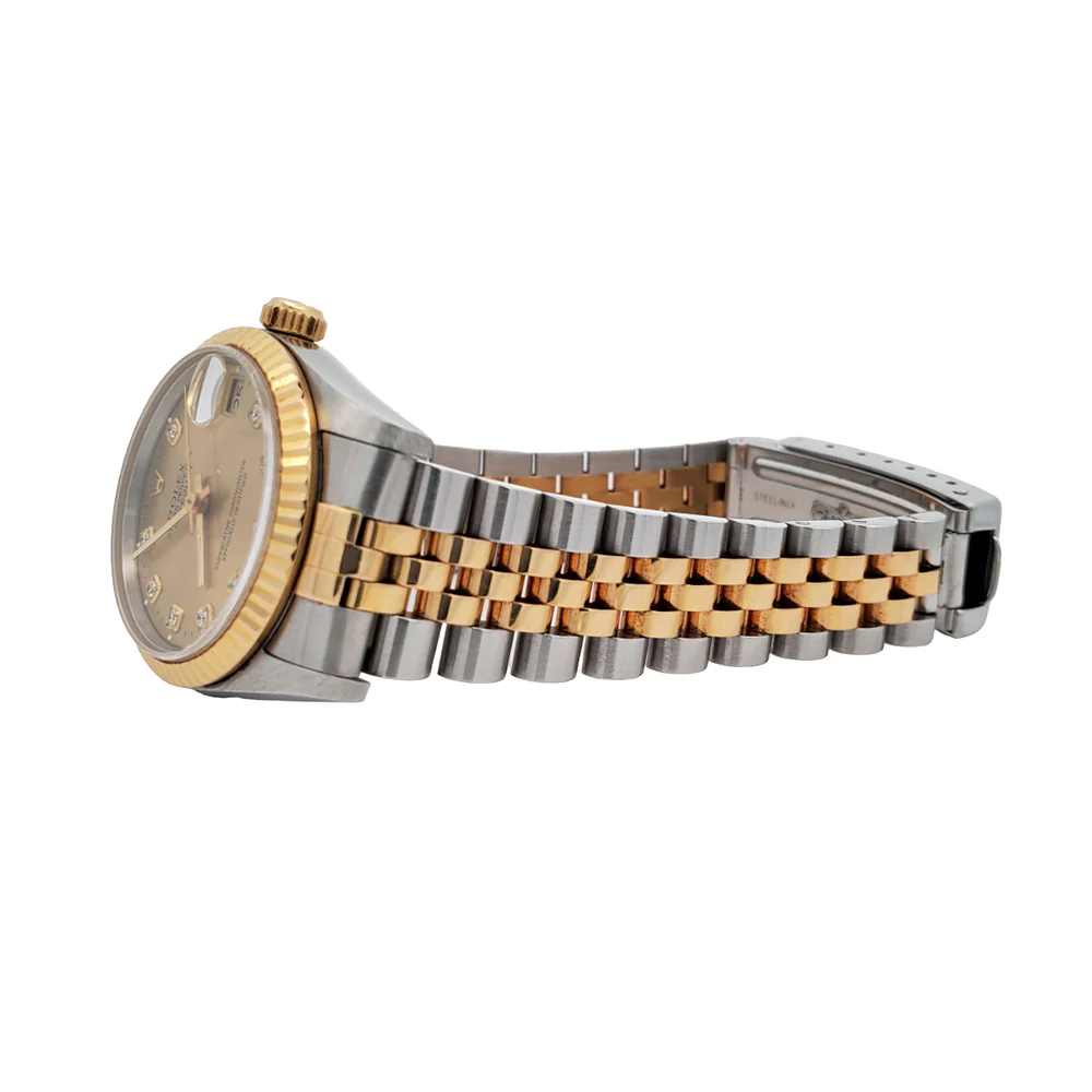 Rolex Datejust 31mm Factory Champagne Diamond Dial Yellow Gold/Stainless Steel Watch 68273 Box Papers - Image 5