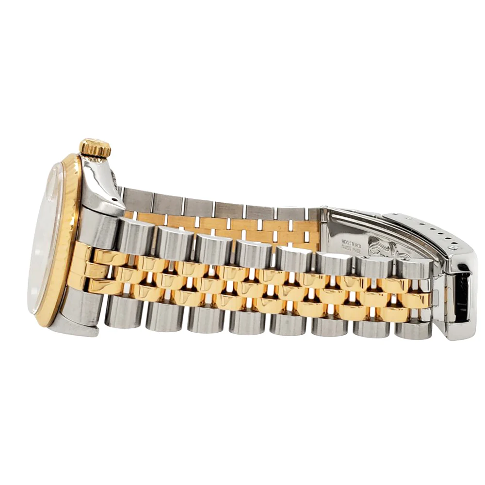 Rolex Datejust 31mm Factory Champagne Jubilee Diamond Dial Yellow Gold Fluted Bezel Watch 68273 - Image 3