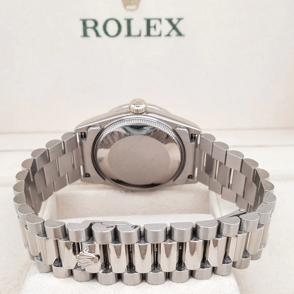 Rolex Datejust 31mm Factory Diamond Silver President White Gold Ladies Watch 68289 - Image 4