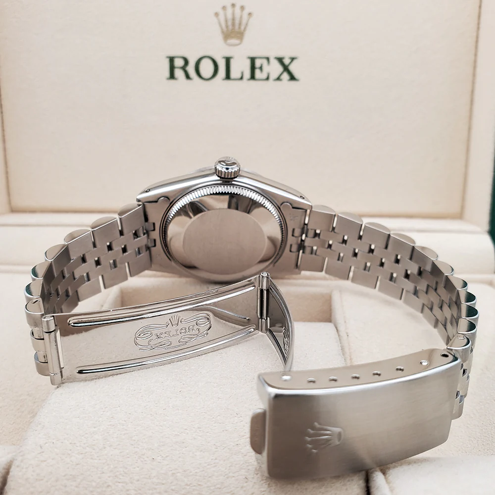 Rolex Datejust 31mm Factory Silver Diamond Dial White Gold Fluted Steel Jubilee Watch 68274 - Image 6