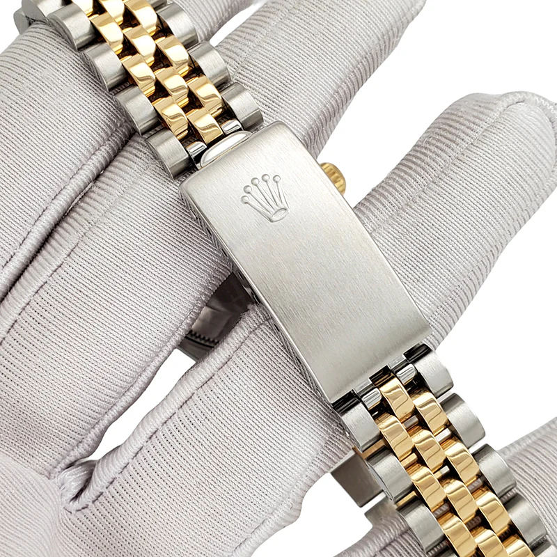 Rolex Datejust 31MM Factory White Roman Diamond Dial Yellow Gold Fluted Bezel Watch 68273 - Image 3