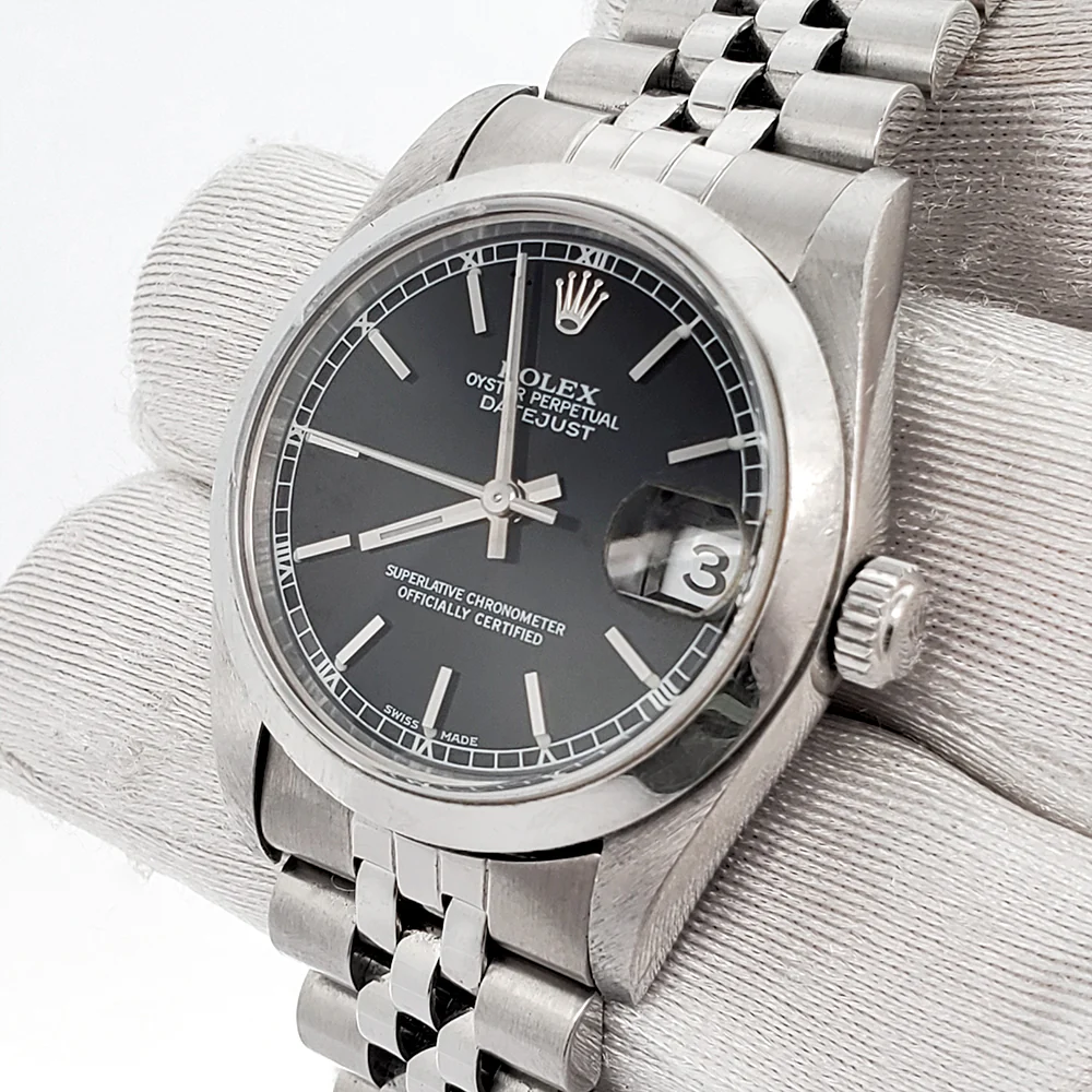 Rolex Datejust 31mm Midsize 78240 Black Dial Stainless Steel Jubilee Watch Box Papers - Image 2