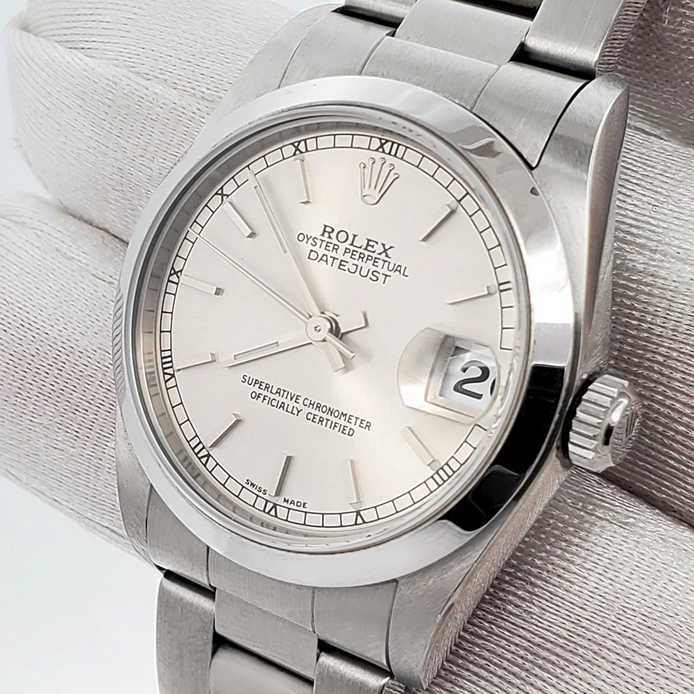 Rolex Datejust 31mm Midsize Silver Index Dial Steel Oyster Watch 78240