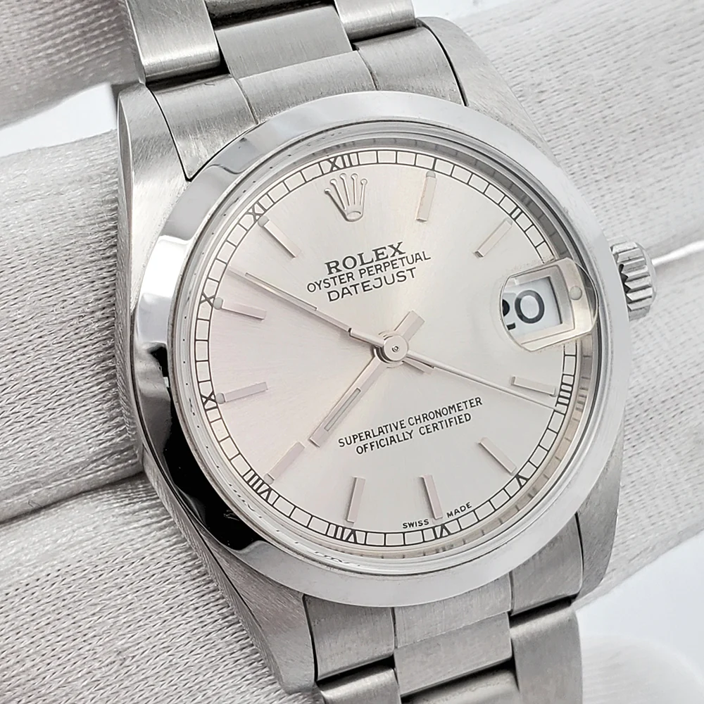 Rolex Datejust 31mm Midsize Silver Index Dial Steel Oyster Watch 78240 - Image 2