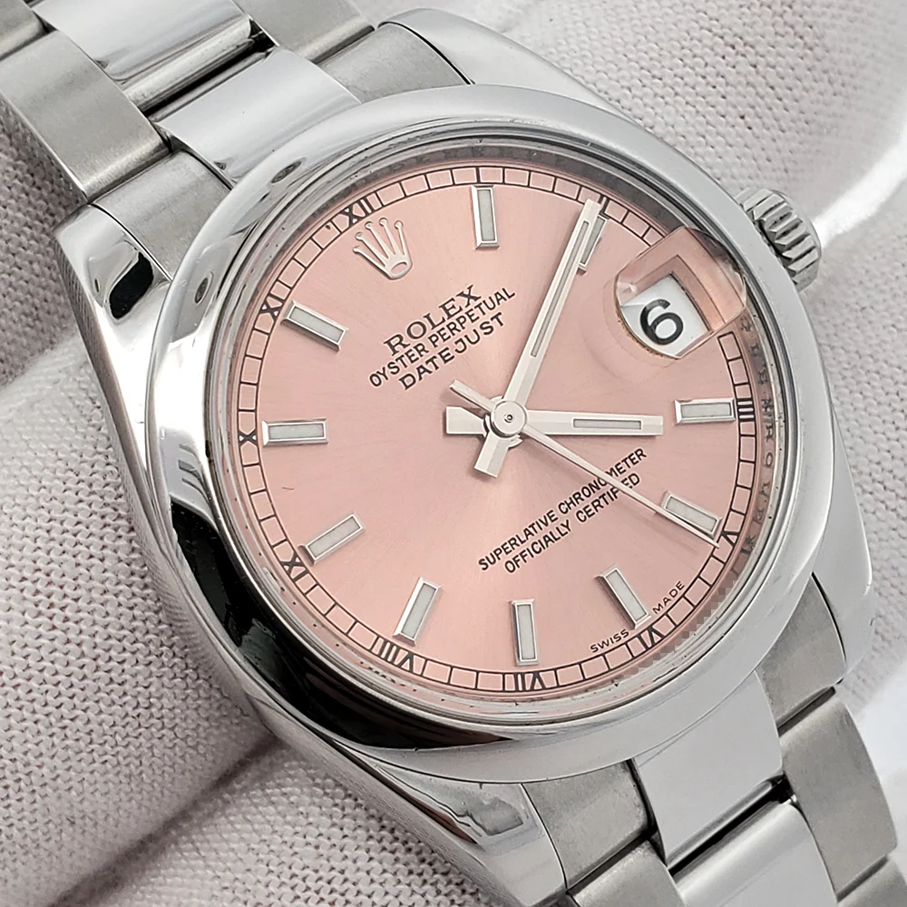 Rolex Datejust 31mm Salmon Index Steel Oyster Watch 178240 Box Papers - Image 3