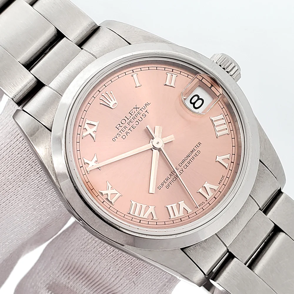 Rolex Datejust 31mm Salmon Roman Dial Steel Oyster Watch 68240 Box Papers - Image 2