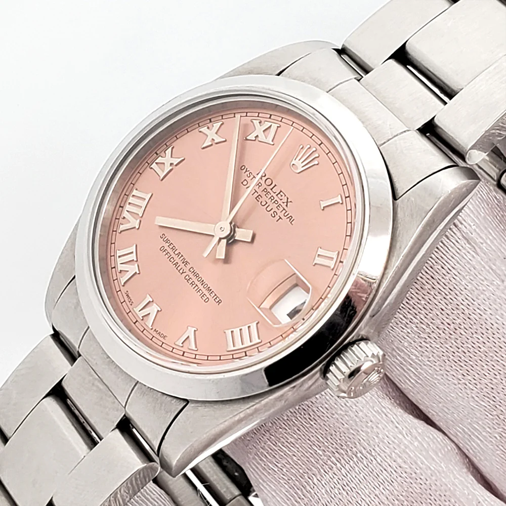 Rolex Datejust 31mm Salmon Roman Dial Steel Oyster Watch 68240 Box Papers - Image 3