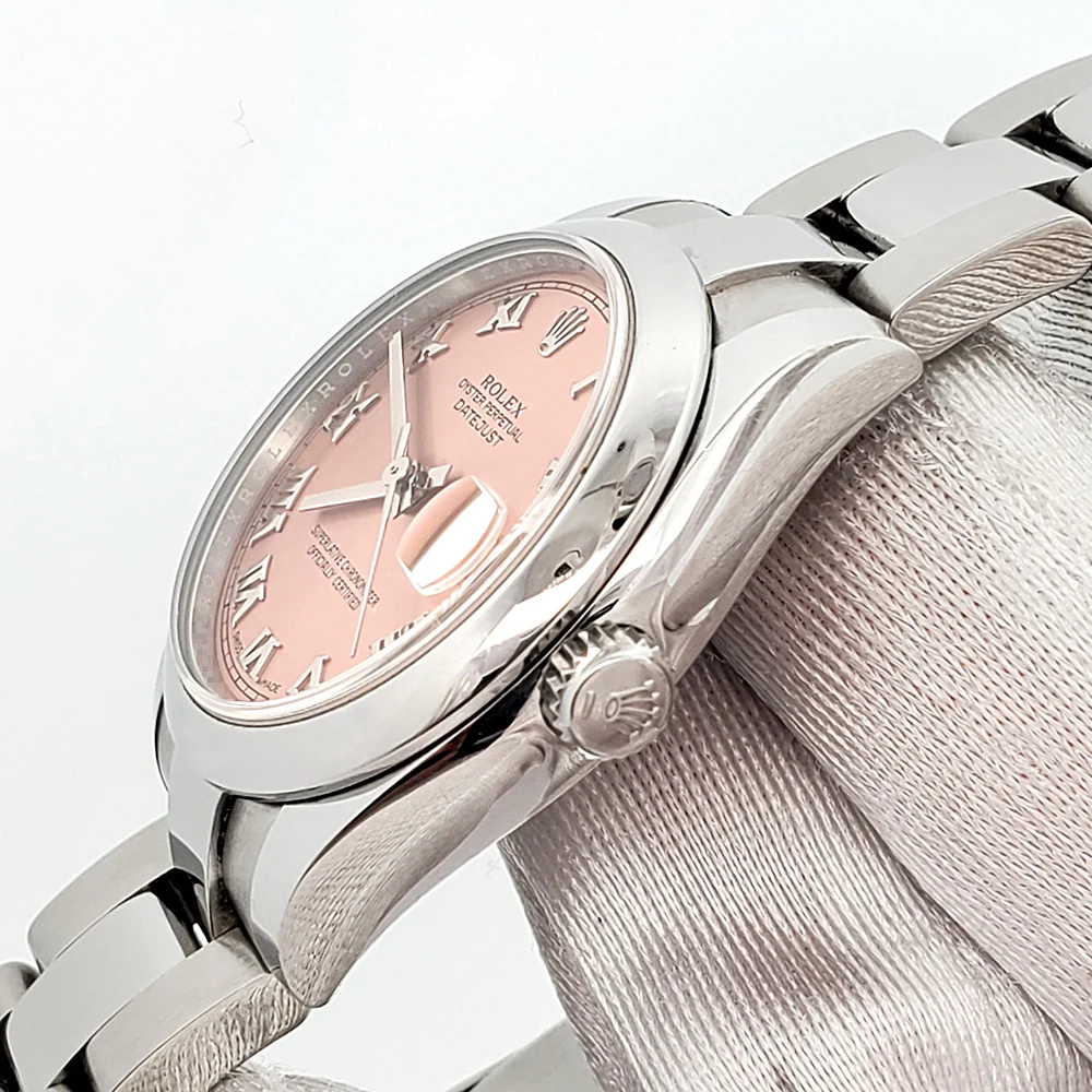 Rolex Datejust 31mm Salmon Roman Steel Oyster Watch 178240 Box Papers - Image 3