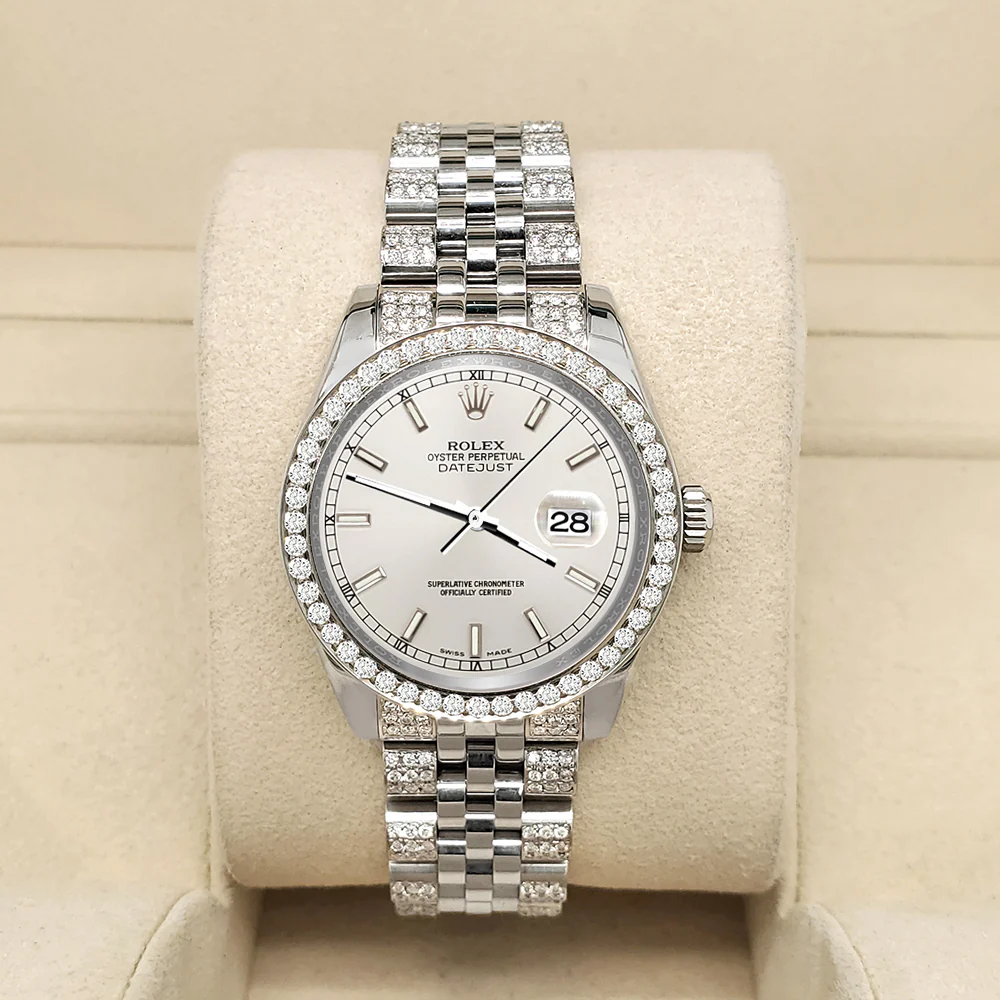 Rolex Datejust 31mm Silver Index Dial 3.30ct Diamond Bezel/Bracelet Steel Watch 178240 - Image 2
