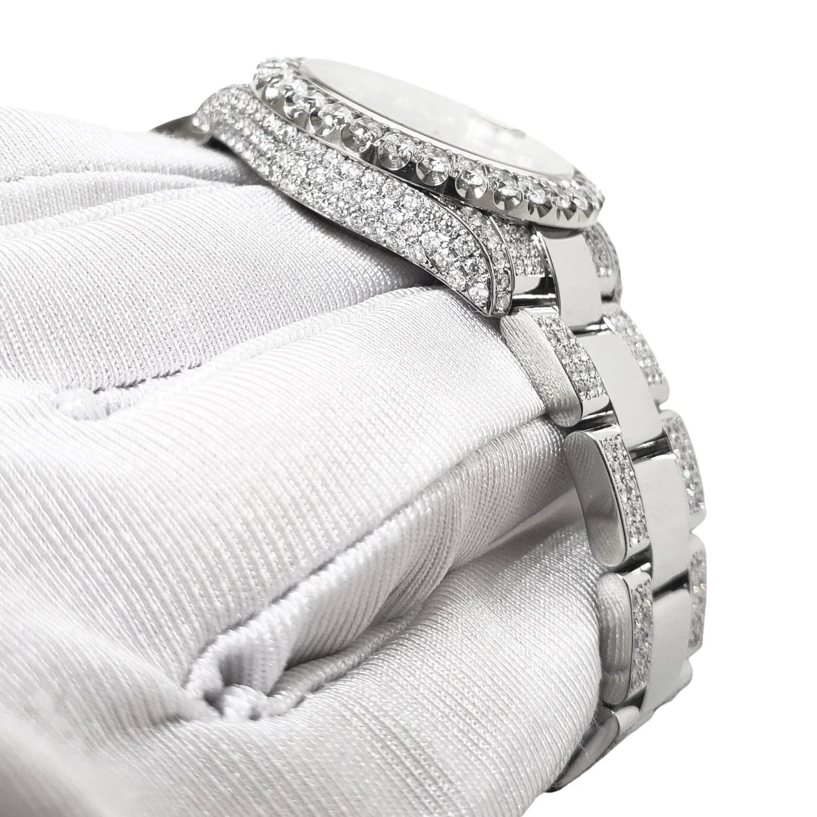 Rolex Datejust 31mm Silver Index Dial Pave 7.2ct Iced Diamond Watch 178240 - Image 4