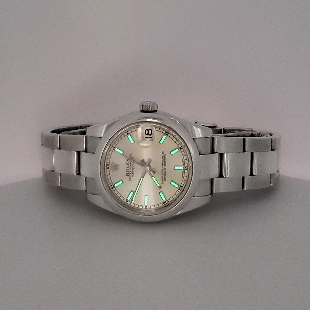 Rolex Datejust 31mm Silver Index Domed Bezel Steel Watch 178240 Papers/Tag - Image 7