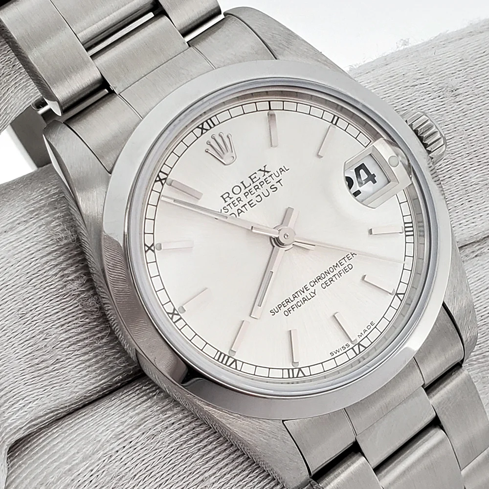 Rolex Datejust 31mm Silver Index Steel Oyster Watch 68240 Box Papers Serviced in 2018 - Image 3