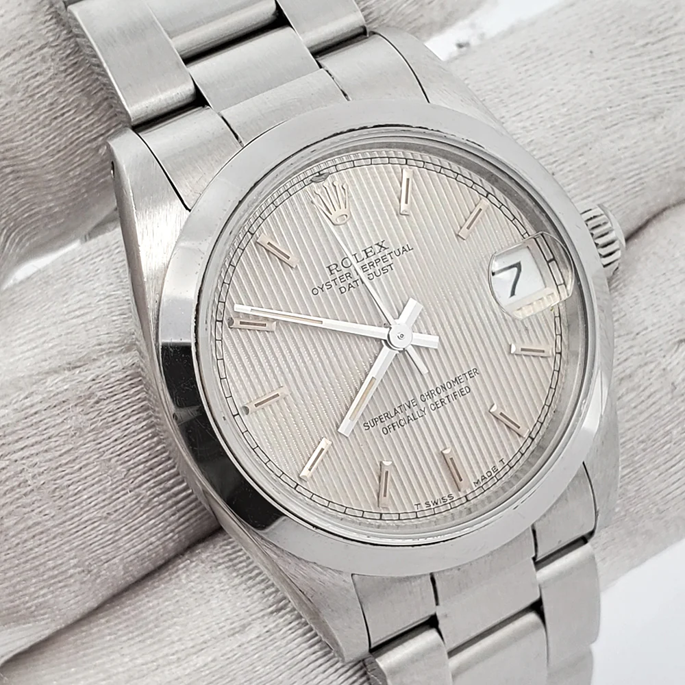 Rolex Datejust 31mm Silver Tapestry Dial Oyster Steel 68240 Watch Box Papers - Image 2