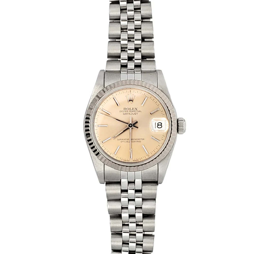 Rolex Datejust 31mm Silver White Gold Fluted Bezel Steel Jubilee Watch 68274 - Image 3