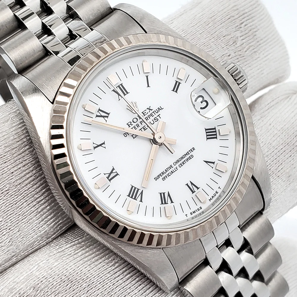 Rolex Datejust 31mm White Dial White gold Fluted Bezel 68274 Watch - Image 2