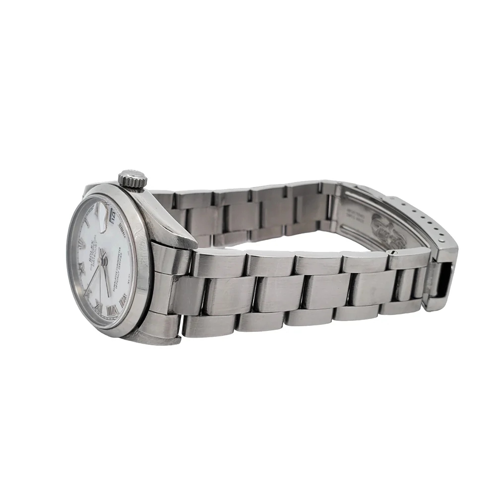 Rolex Datejust 31mm White Roman Dial Smooth Bezel Stainless Steel Watch 78240 Box Papers - Image 4