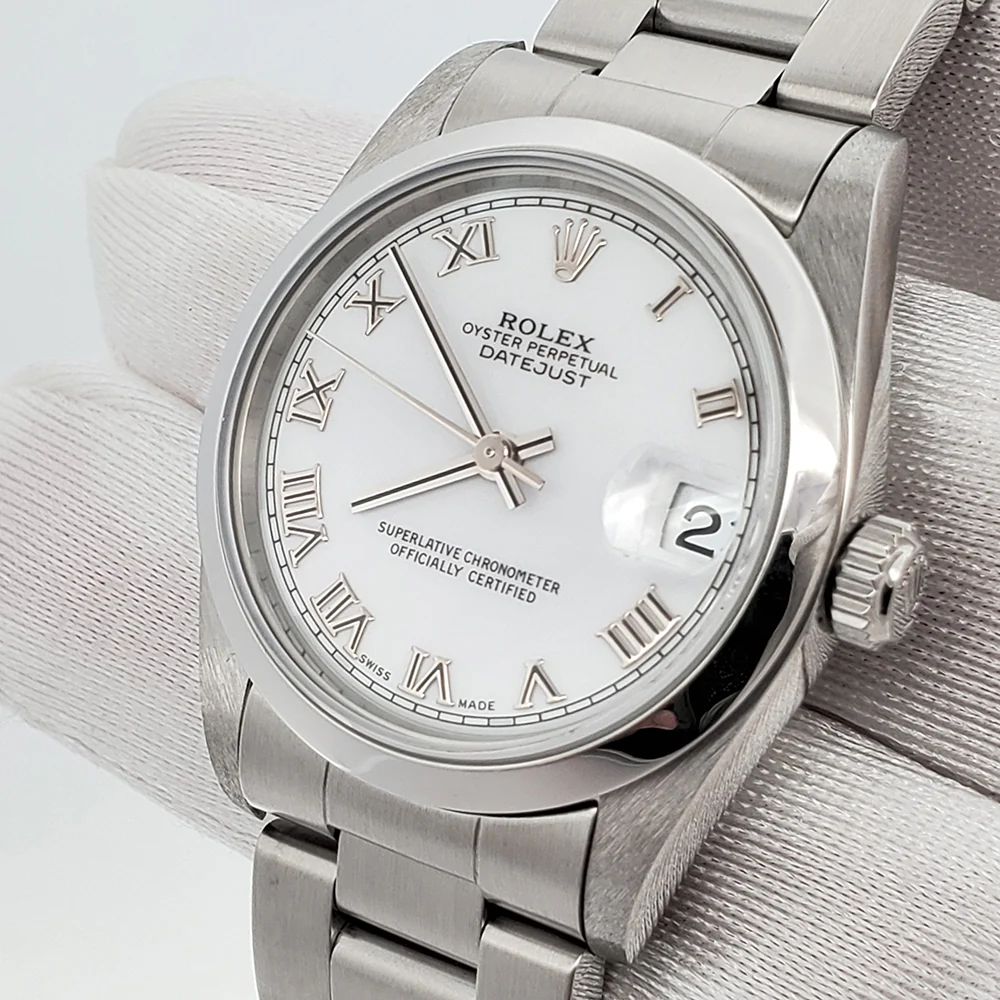 Rolex Datejust 31mm White Roman Dial Stainless Steel Oyster Watch 78240