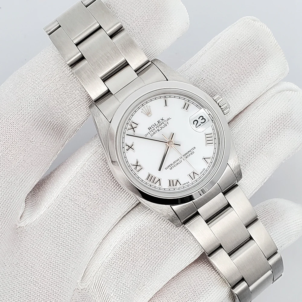 Rolex Datejust 31mm White Roman Dial Stainless Steel Oyster Watch 78240 - Image 3