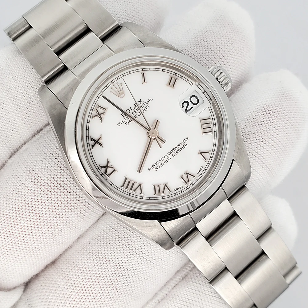 Rolex Datejust 31mm White Roman Dial Steel Oyster Watch 78240 - Image 3