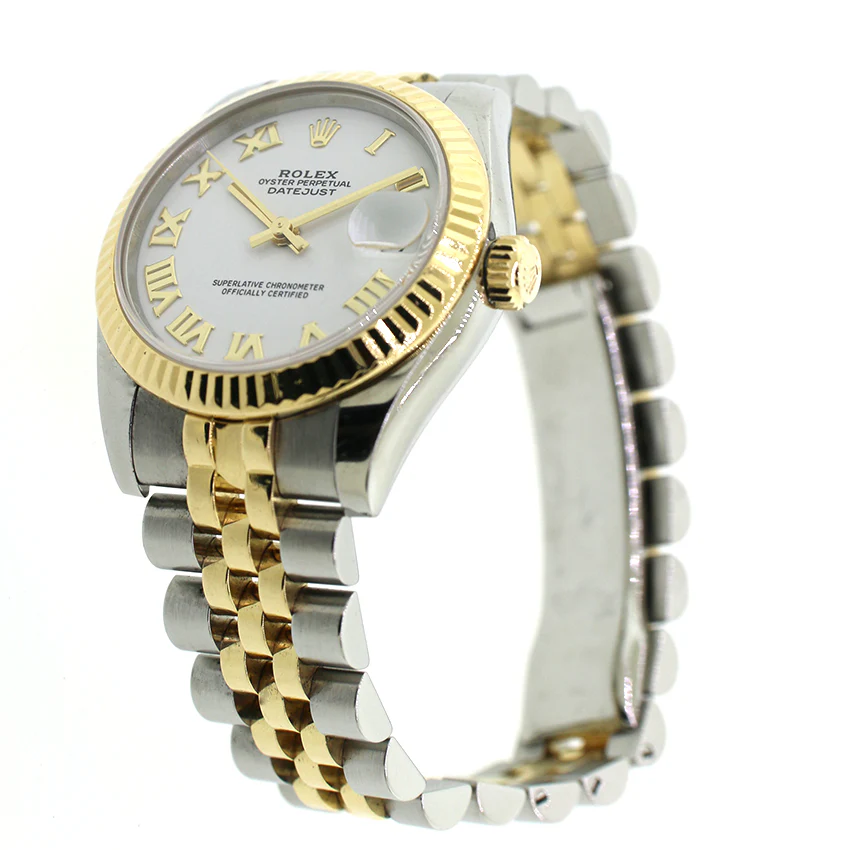 Rolex Datejust 31MMYellow Gold/Stainless Steel Jubilee White Roman Watch Box Papers 178243 - Image 2