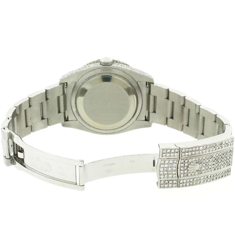 Rolex Datejust 36mm 116200 Pave 16.9CT Diamond Bezel/Case/Bracelet/Rhodium Floral Dial Watch Box Papers - Image 6