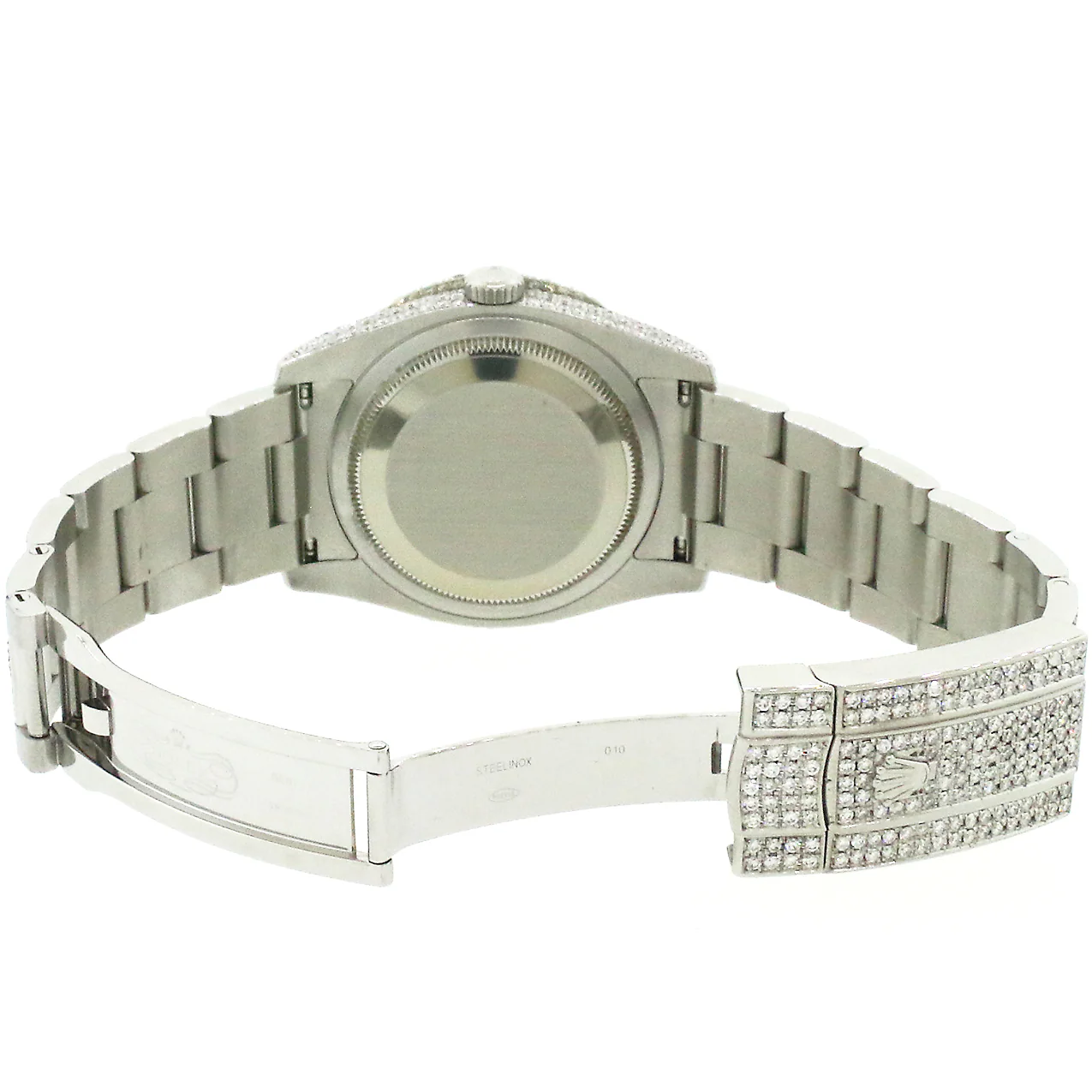 Rolex Datejust 36mm 116200 Pave 16.9CT Diamond Bezel/Case/Bracelet/Pink Flower Dial Watch Box Papers - Image 5
