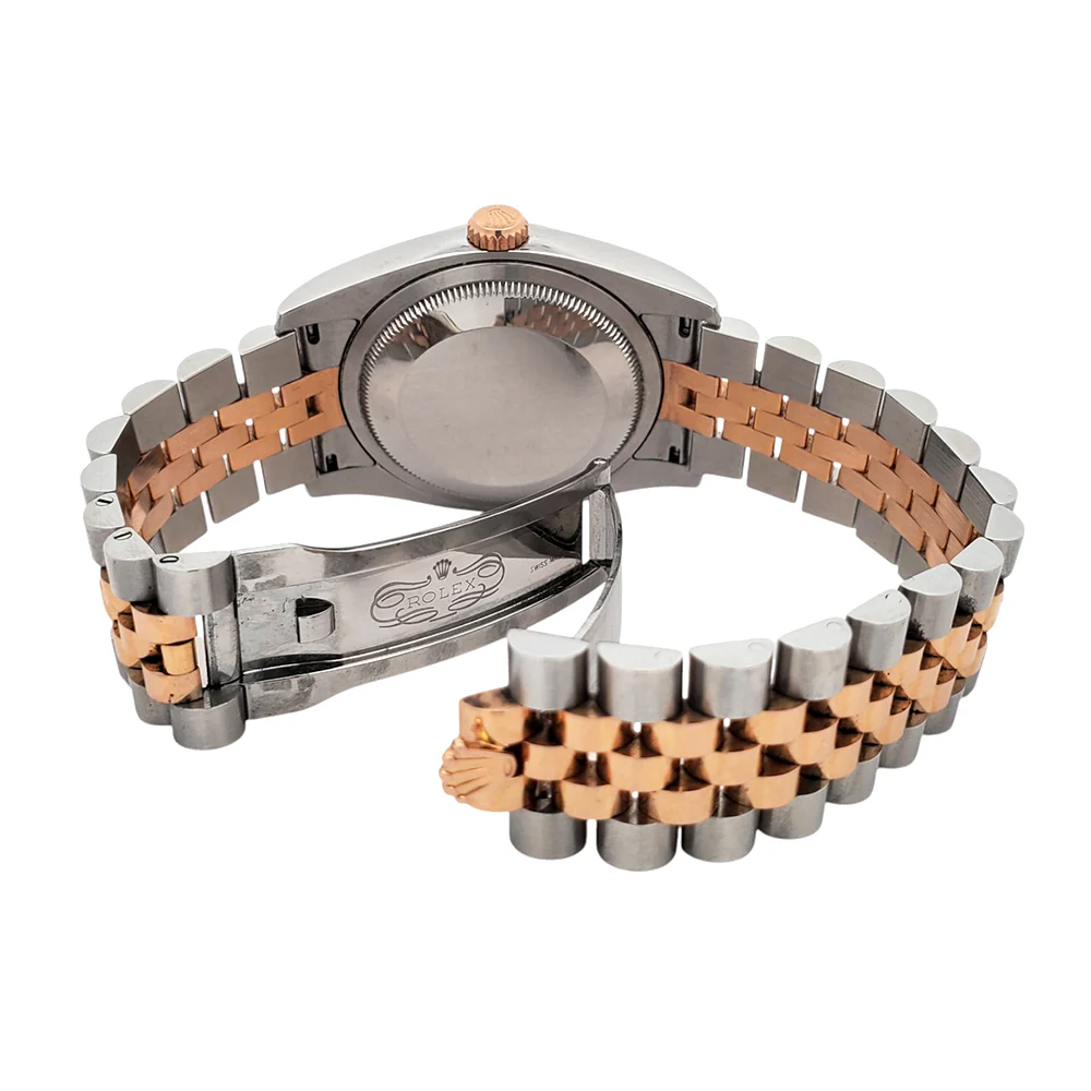 Rolex Datejust 36mm 116231 Factory Pink Diamond Dial 2-Tone Rose Gold Fluted Jubilee Watch Box Papers - Image 6