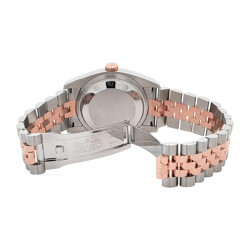Rolex Datejust 36mm 116231 Factory Pink Diamond Dial 2-Tone Rose Gold Fluted Jubilee Watch Box/Papers/Tag - Image 8