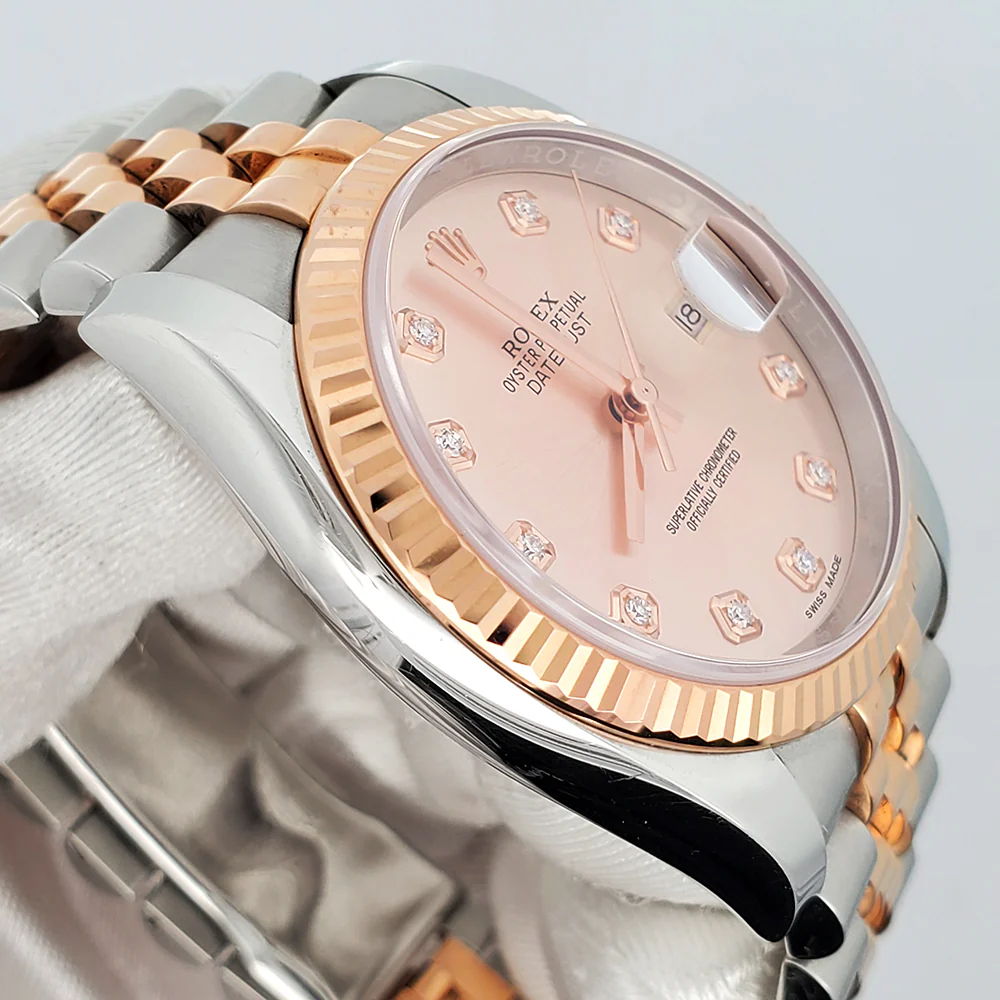 Rolex Datejust 36mm 116231 Pink Diamond Dial Fluted Jubilee 2-Tone Rose/Steel Watch Box Papers - Image 4