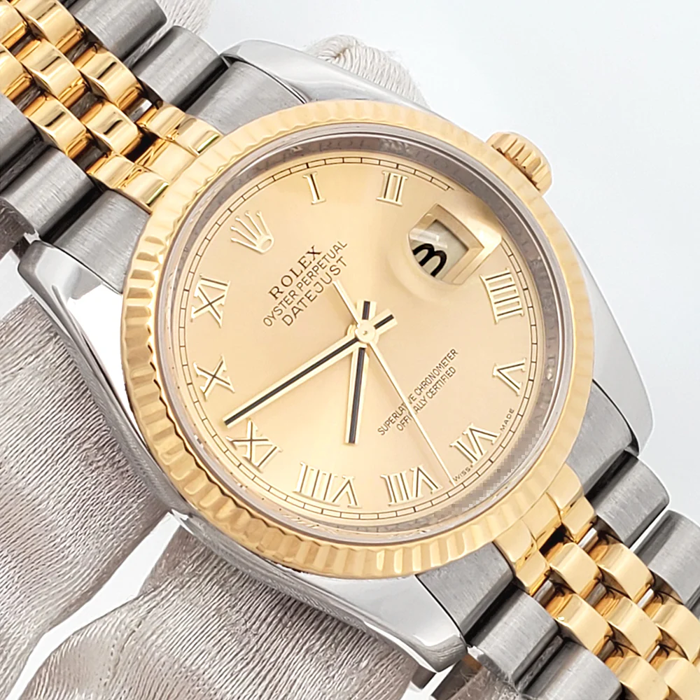 Rolex Datejust 36mm 116233 2-Tone Champagne Roman Dial Jubilee Watch Box Papers - Image 2