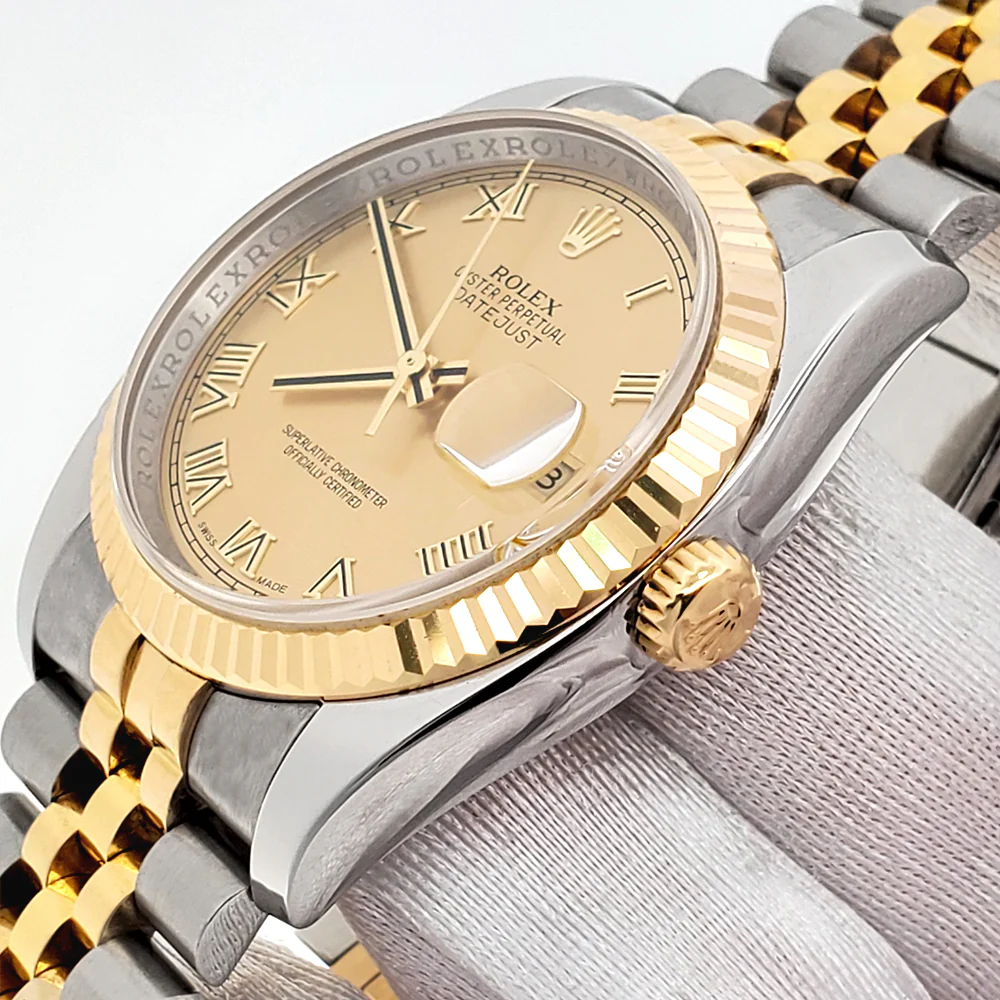 Rolex Datejust 36mm 116233 2-Tone Champagne Roman Dial Jubilee Watch Box Papers - Image 3