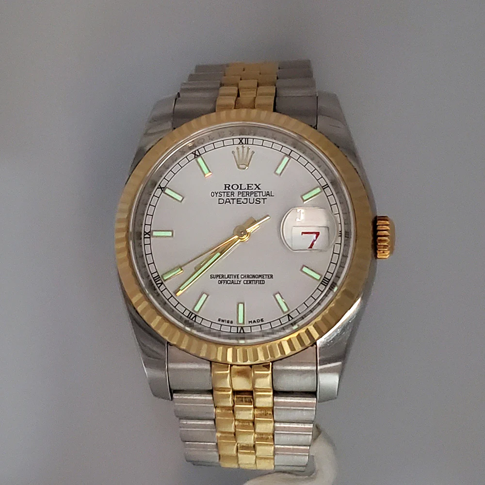 Rolex Datejust 36mm 116233 White Index 2-tone Yellow Gold/Steel Jubilee Watch Box Papers - Image 8