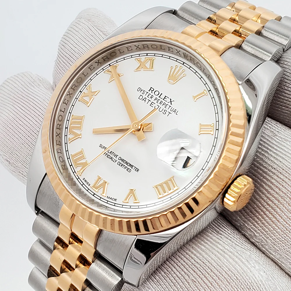Rolex Datejust 36mm 116233 White Roman Dial Jubilee Watch Box Papers - Image 2