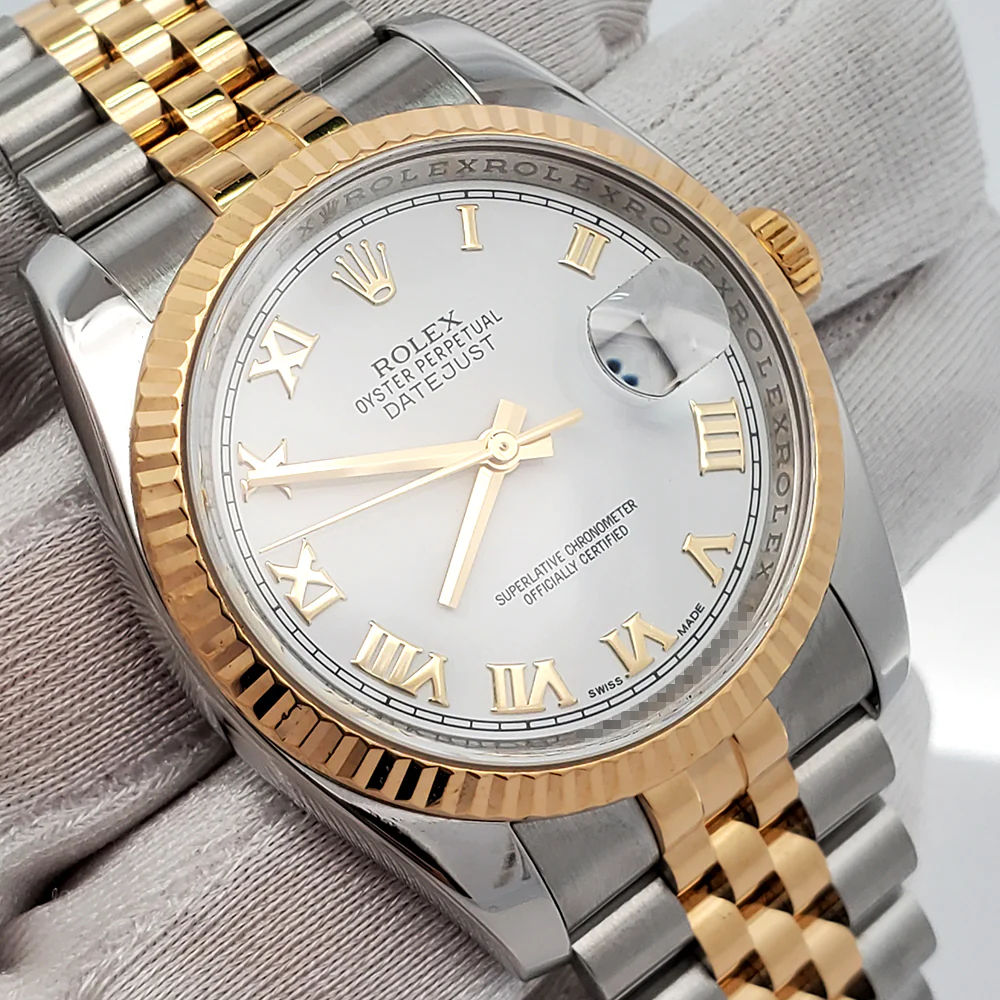 Rolex Datejust 36mm 116233 White Roman Dial Jubilee Watch Box Papers - Image 3