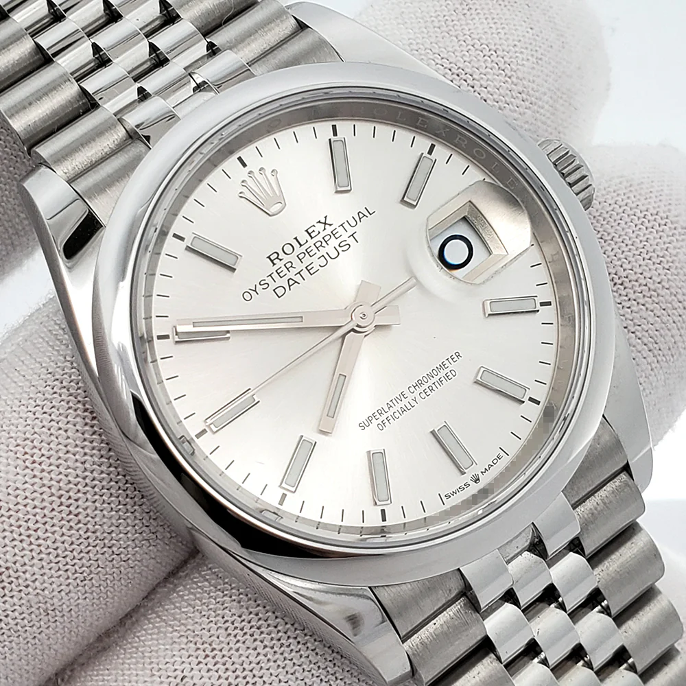 Rolex Datejust 36mm 126200 Silver Index Dial Stainless Steel Jubilee Watch 2021 Box Papers - Image 3