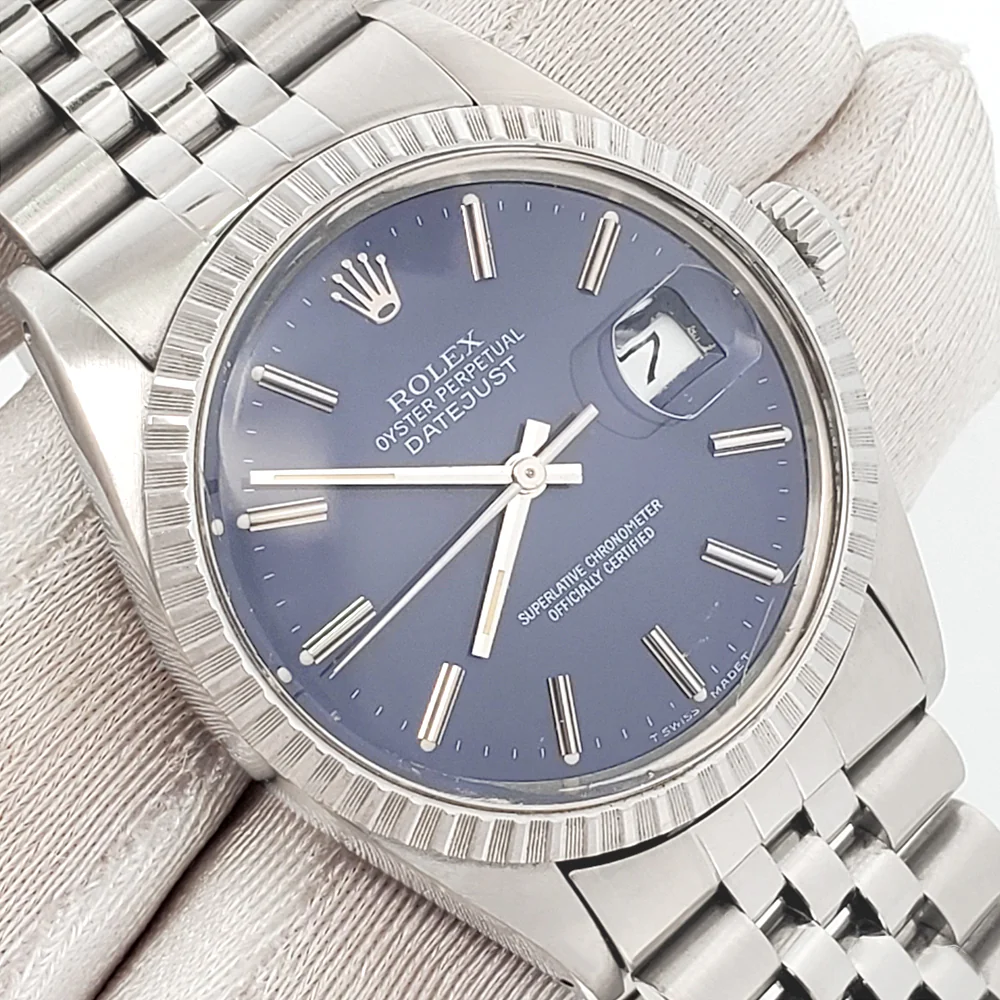 Rolex Datejust 36mm 16030 Blue Index Dial Steel Jubilee Watch - Image 2