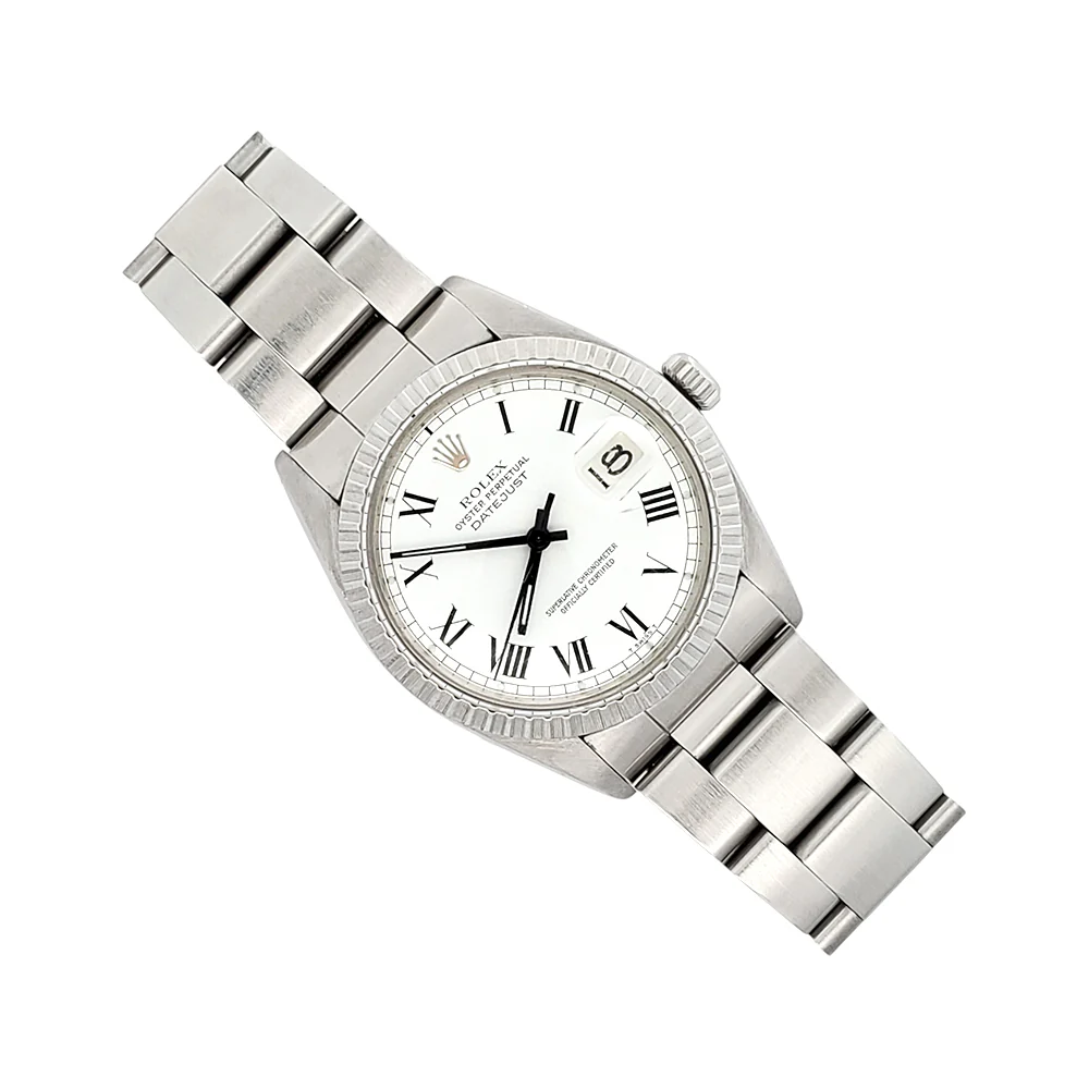 Rolex Datejust 36mm 16030 Buckley White Roman Dial Steel Oyster Watch - Image 3