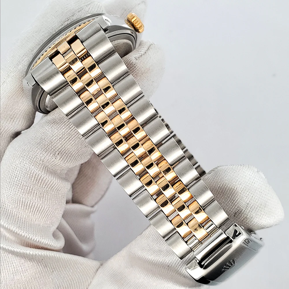 Rolex Datejust 36mm 2-Tone Gray Index Yellow Gold/Steel Riveted Watch 1601 - Image 4