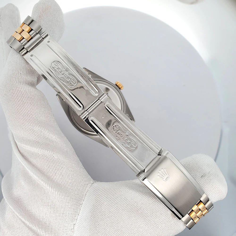 Rolex Datejust 36mm 2-Tone Gray Index Yellow Gold/Steel Riveted Watch 1601 - Image 6