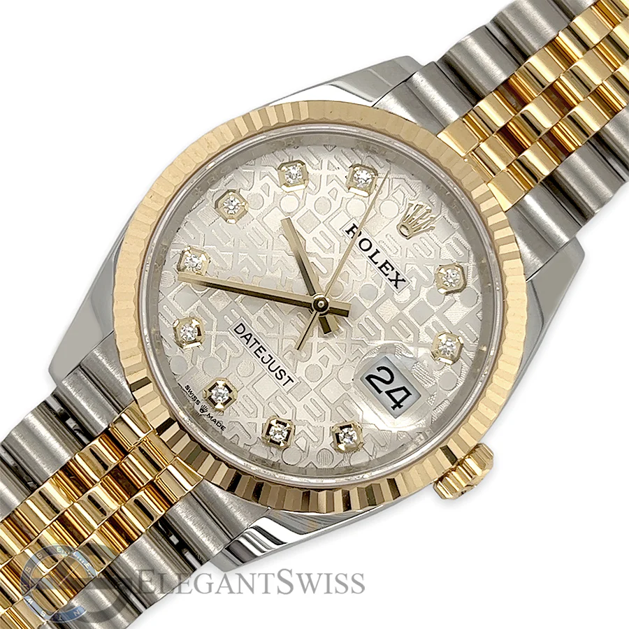 Rolex Datejust 36mm 2-tone Silver Jubilee Diamond Dial 126233 Watch 2020 Box Papers