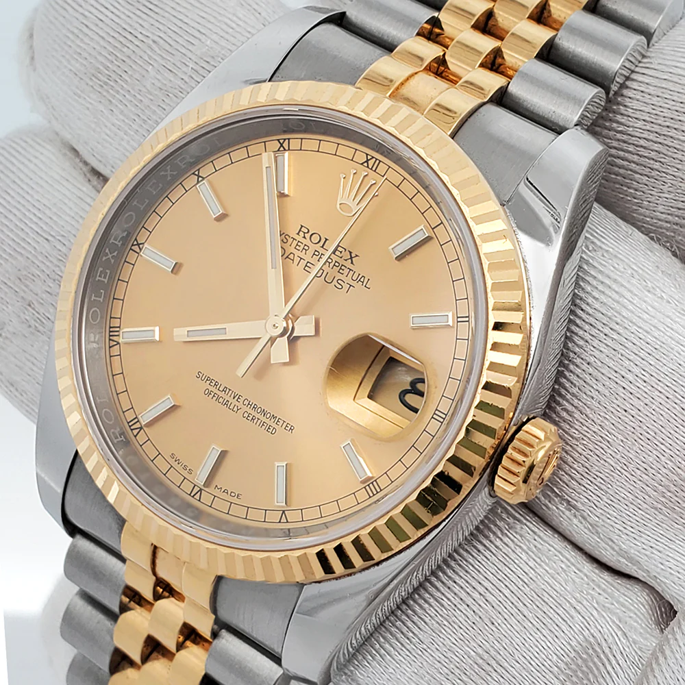 Rolex Datejust 36mm 2-Tone Yellow Gold/Steel Champagne Index Jubilee Watch 116233 - Image 2