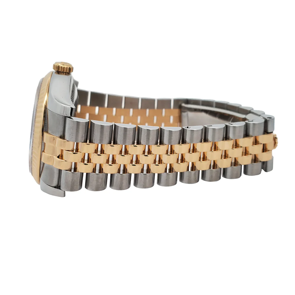 Rolex Datejust 36mm 2-Tone Yellow Gold/Steel Silver Index Fluted Jubilee Watch 116233 - Image 4