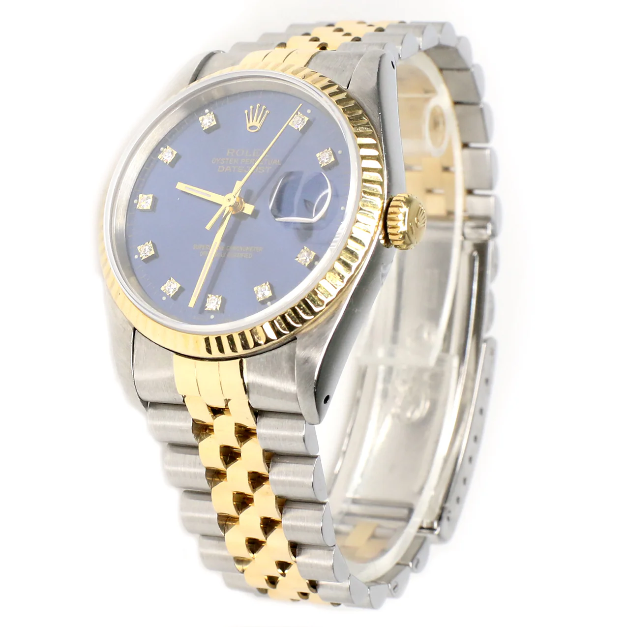 Rolex Datejust 36mm 2-Tone Yellow Gold/Steel Watch with Factory Diamond Dial/Fluted Bezel - Image 3