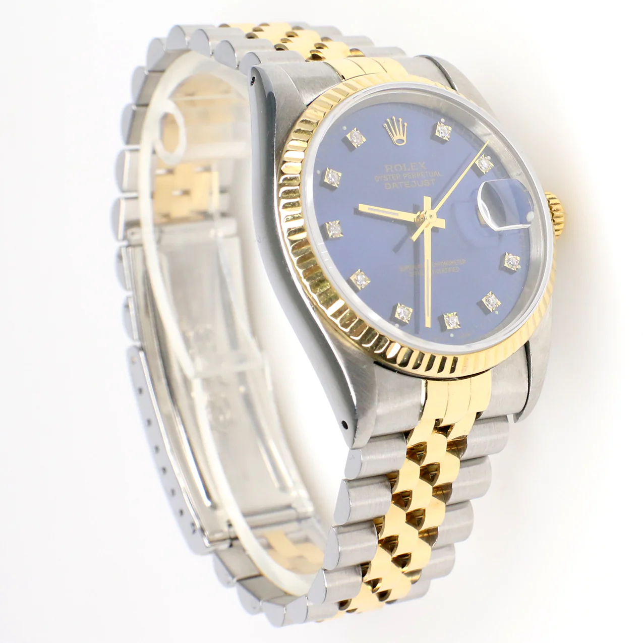 Rolex Datejust 36mm 2-Tone Yellow Gold/Steel Watch with Factory Diamond Dial/Fluted Bezel - Image 4