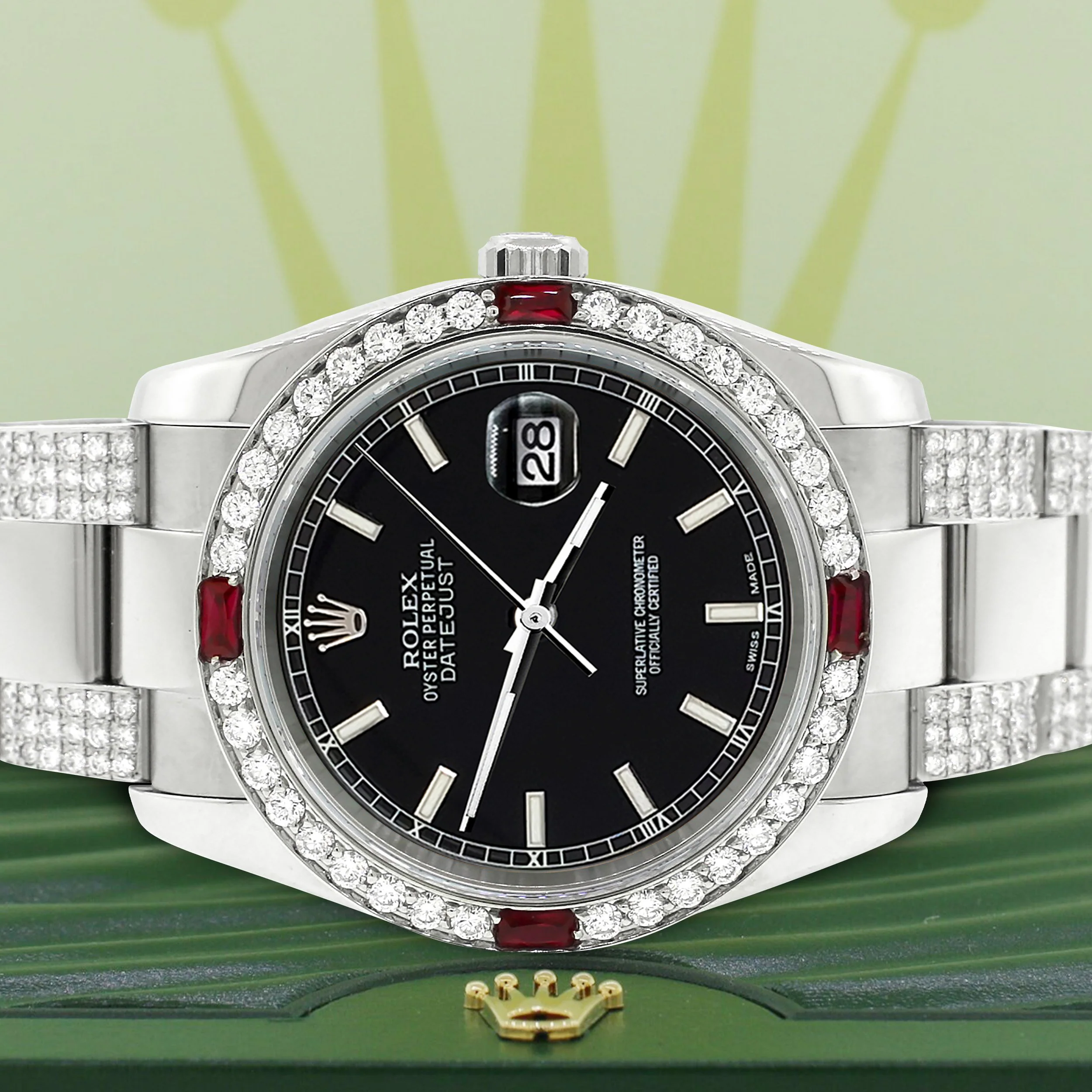 Rolex Datejust 36mm 4.5Ct Diamond Bezel/Bracelet/Black Index 116200 Steel Watch - Image 2