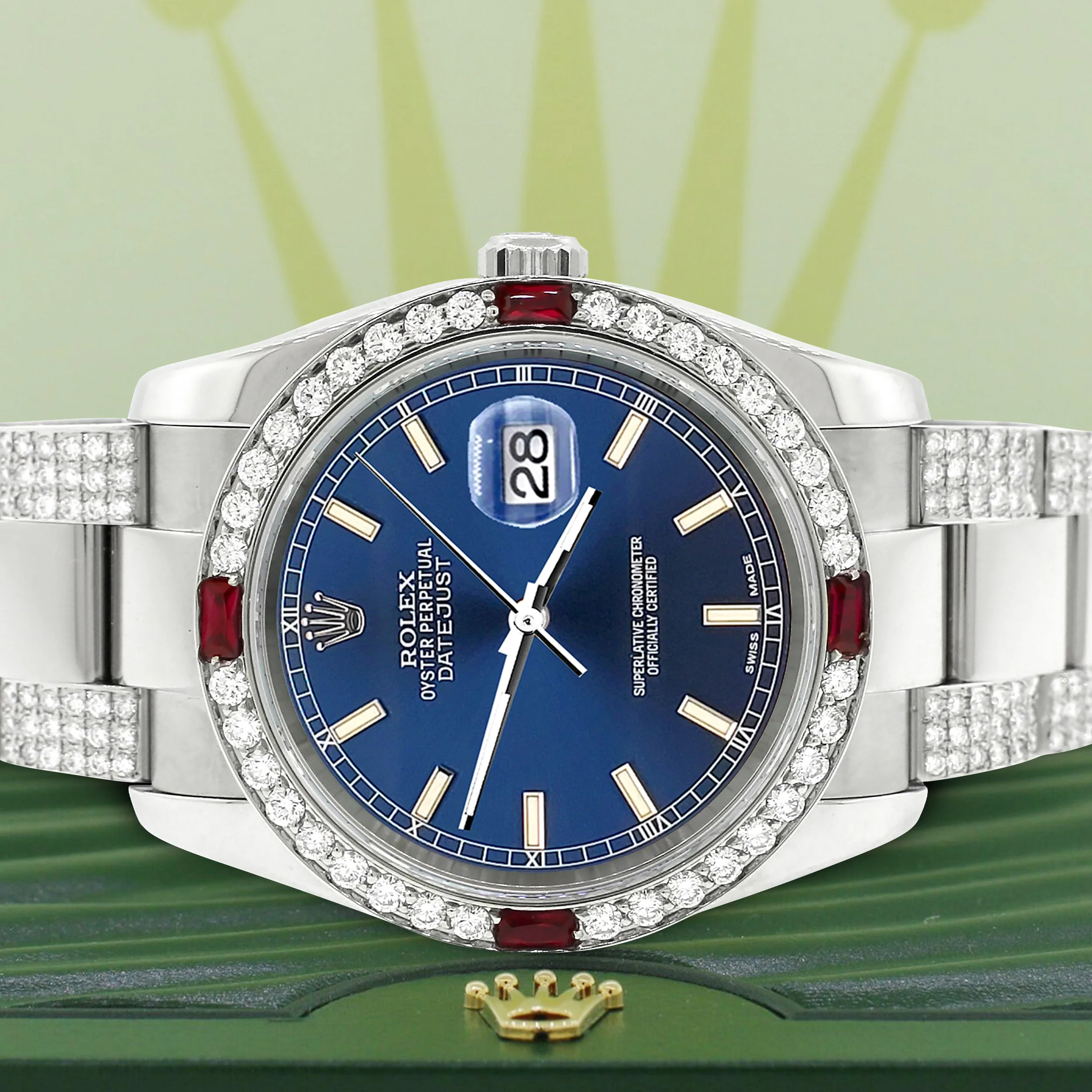 Rolex Datejust 36mm 4.5Ct Diamond Bezel/Bracelet/Blue Index Dial 116200 Steel Watch - Image 2